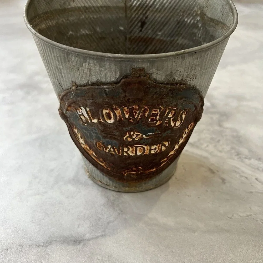 Galvanized Metal Flower Pot Handled Bucket‎ Hanger FLOWERS & GARDEN